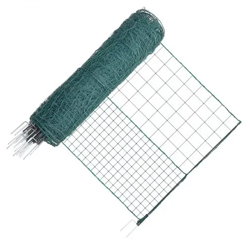 VEVOR Begrenzungszaun 50x1,05 m, Weidezaun aus PE, Mobiler Hundezaun mit Doppelspitzenpfählen & Abspannseilen, Hühnerzaun, Gartenzaun, Campingzaun für Hunde, Hühner, Pflanzen, Außenbereiche – Bild 10