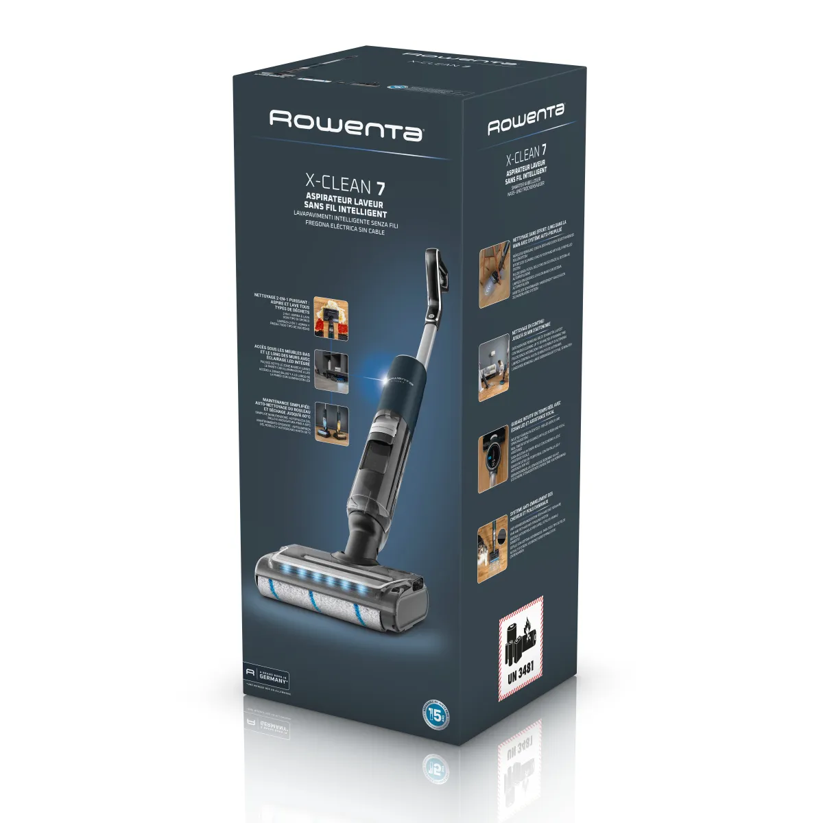 Rowenta X-Clean 7 GZ5735E0 Stabstaubsauger/Elektrischer Besen Akku Trocken&Nass Beutellos 0,5 l Schwarz, Chrom – Bild 3