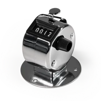 Mechanischer Handzähler McPower, mit Montagefuß, Metallgehäuse, 0-9999 Mechanischer Handzähler McPower, mit Montagefuß, Metallgehäuse, 0-9999