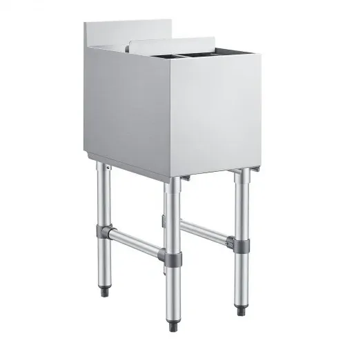 VEVOR Gewerblicher Eisbehälter 28 L, 305 x 482 x 850 mm, Eisbox mit Gestell, Schiebedeckel und 2 Abnehmbaren Flaschenhaltern, Freistehend für Eiswürfel und Getränke, Geeignet für Bars Restaurants Pubs – Bild 8