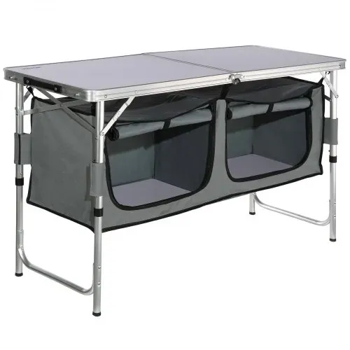 VEVOR Campingküche inkl. Tragetasche Campingschrank Einstellbar Campingschrank, Reiseküche Küchenbox Zeltschrank Outdoor Camping Küche Zeltschrank Camping Reisen Grau Tragbar Küchenbox Reiseküche – Bild 9