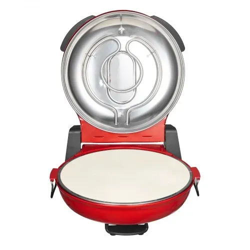 VEVOR Pizzaofen elektrischer Pizzamaker 1200 W Pizzakocher mit Cordieritstein, 5-stufige Temperaturregelung, Sichtfenster für präzises Kochen, erhitzt bis zu 420 °C, Backofen für Zuhause (rot) – Bild 9