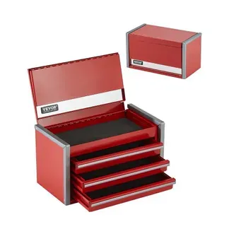 VEVOR Werkzeugkasten 218,4 x 118 x 120 mm, Werkzeugkiste mit 3 Schubladen, Werkzeugkoffer mit EVA-Einlagen und PP-Fußpolstern, robuster Stahl mit Kugellageröffnung und Pulverbeschichtung, rot VEVOR Werkzeugkasten 218,4 x 118 x 120 mm, Werkzeugkiste mit 3 Schubladen, Werkzeugkoffer mit EVA-Einlagen und PP-Fußpolstern, robuster Stahl mit Kugellageröffnung und Pulverbeschichtung, rot
