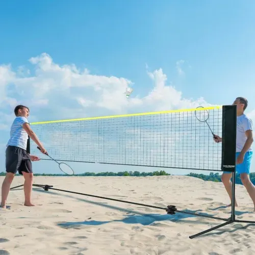 VEVOR Badmintonnetz höhenverstellbares Volleyballnetz, 5,2 m faltbares Pickleballnetz, tragbares, Tennisnetz-Set mit Stangen & Ständer & Tragetasche, für Sport- und Fitnesstraining im Garten, – Bild 7