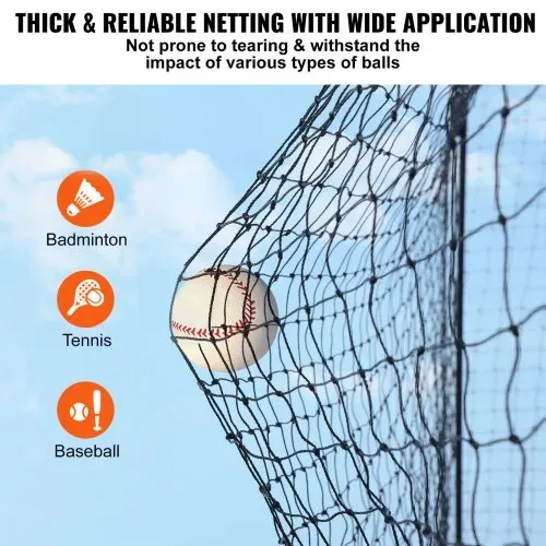 VEVOR Baseball-Schlagkäfig-Netz für Zuhause oder Hinterhof 70 Fuß, Baseballkäfig-Netz zum Schlagen und Aufstellen, Baseballnetz, Schlagkäfig, für Kinder oder Erwachsene Schwarz – Bild 2