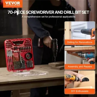 EVOR Schraubenausdreher Borher Set 70-teilig, Schrauber-Set, Schraubendreher-Set geeignet zum Bohren und Schrauben in Holz, Metall & Zement, Bohrer-Sets Kombi-Set sortiert in geordneter Tragkoffer EVOR Schraubenausdreher Borher Set 70-teilig, Schrauber-Set, Schraubendreher-Set geeignet zum Bohren und Schrauben in Holz, Metall & Zement, Bohrer-Sets Kombi-Set sortiert in geordneter Tragkoffer