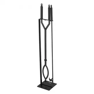 VEVOR Kaminbesteck-Set, 3-teiliges Ofenbesteck-Set inkl. Ständer, Zange, Schürhaken, Kamingarnitur, Kaminzubehör aus Schmiedeeisen für Lagerfeuer im Garten, drinnen und draußen, Schwarz VEVOR Kaminbesteck-Set, 3-teiliges Ofenbesteck-Set inkl. Ständer, Zange, Schürhaken, Kamingarnitur, Kaminzubehör aus Schmiedeeisen für Lagerfeuer im Garten, drinnen und draußen, Schwarz