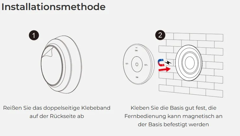 MiBoxer K2S-B LED Fernbedienung Mini Remote 2,4GHz dual white (CCT) + Dimm rund (b) – Bild 5