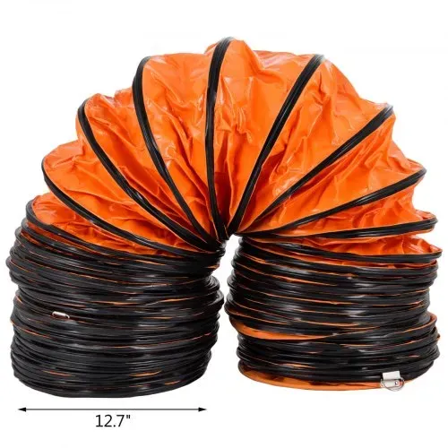 VEVOR Warmluftschlauch Lufttransportschlauch PVC, Länge 4,9 m Belüftungsschlauch, Gewicht 4,48 kg Lüfterdurchmesser explosionsgeschützt 35 x 35 x 18 cm Rundsystem Lüfterdurchmesser – Bild 7