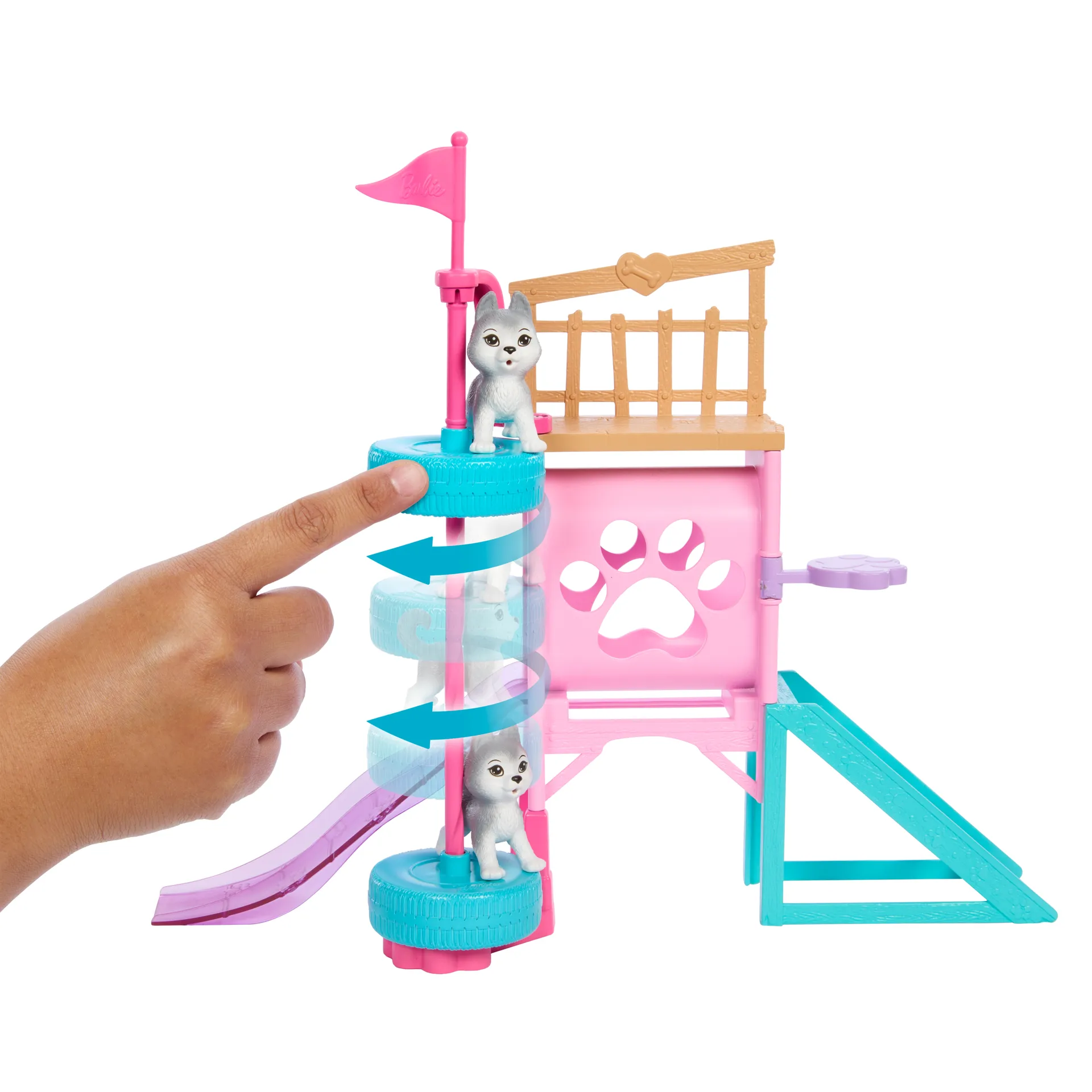 Barbie and Stacie to the Rescue Hündchenspielplatz-Spielset mit Puppe, 3 Hündchenfiguren und Zubehör – Bild 4