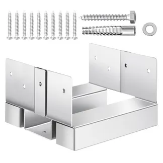 VEVOR Pfostenträger, 10 Stk., Innenmaß 139,5×141,5 mm für 139,7×139,7/139,7×152,4 mm, Betonpfostenanker aus Kohlenstoffstahl mit 25,4 mm Abstandshöhe, für Betonpergolen & Terrassen VEVOR Pfostenträger, 10 Stk., Innenmaß 139,5×141,5 mm für 139,7×139,7/139,7×152,4 mm, Betonpfostenanker aus Kohlenstoffstahl mit 25,4 mm Abstandshöhe, für Betonpergolen & Terrassen