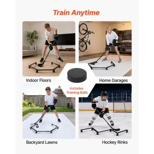 VEVOR Hockey-Trainingsgerät mit 5 Segmenten Verstellbarer Schlägertrainer, Tragbare Stickhandling-Trainingshilfe für Eis und Trockenboden zur Verbesserung von Puckkontrolle, Reaktion und Koordination – Bild 5