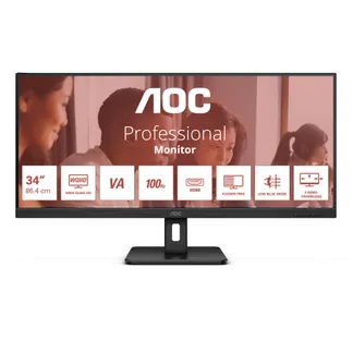 AOC U34E2M Computerbildschirm 86,4 cm (34″) 3440 x 1440 Pixel Wide Quad HD Schwarz AOC U34E2M Computerbildschirm 86,4 cm (34″) 3440 x 1440 Pixel Wide Quad HD Schwarz