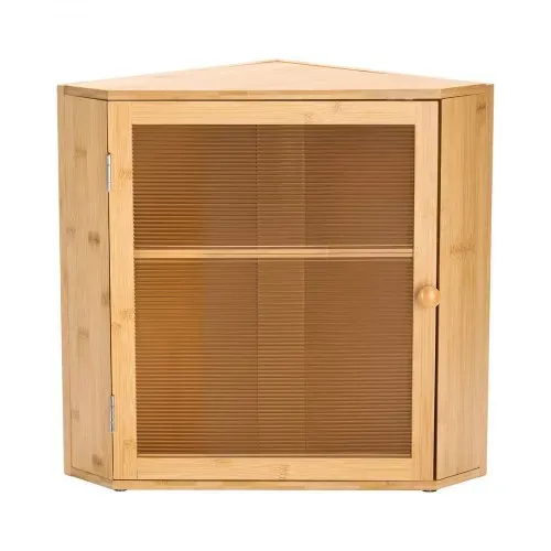 VEVOR Eck-Brotkasten doppellagiger Brotbehälter Brotbox Organizer aus Holz für selbstgebackenes Brot, Aufbewahrungsbehälter mit gewellter Acryl-Türplatte, Brotaufbewahrung Lagerung Natur – Bild 9