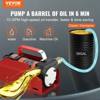 VEVOR Dieselpumpe, 155 W Kraftstoffpumpe Absaugpumpe, 1/4 PS Heizölpumpe 12 V 8 m Förderhöhe 3 m Saughöhe Selbstansaugend Automatik-Zapfpistole 4 m Auslassschlauch für Diesel Kerosin Transformatoröl VEVOR Dieselpumpe, 155 W Kraftstoffpumpe Absaugpumpe, 1/4 PS Heizölpumpe 12 V 8 m Förderhöhe 3 m Saughöhe Selbstansaugend Automatik-Zapfpistole 4 m Auslassschlauch für Diesel Kerosin Transformatoröl