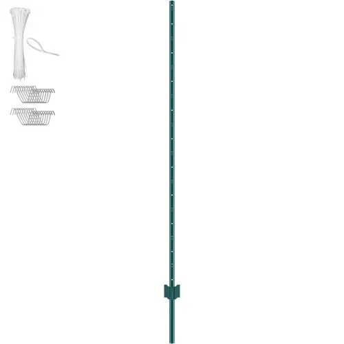VEVOR 6 Fuß Zaunpfosten, 10er-Pack T-Pfosten Hochleistungs-Zaunpfosten aus Metall, stabile Zaunpfähle aus Stahl für Gartenhof, Rasen, Bauernhöfe und Maschendrahtzäune im Freien, grün – Bild 8