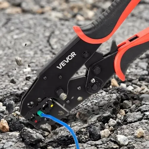 VEVOR Crimpzange Ratschenfunktion 0,5-6 mm², Kabelschuhzange mit Klaren Metrischen & AWG-Markierungen, Schnellverschluss, Presszange Einstellbarer Anpressdruck für Mehrere Anschlüsse – Bild 7
