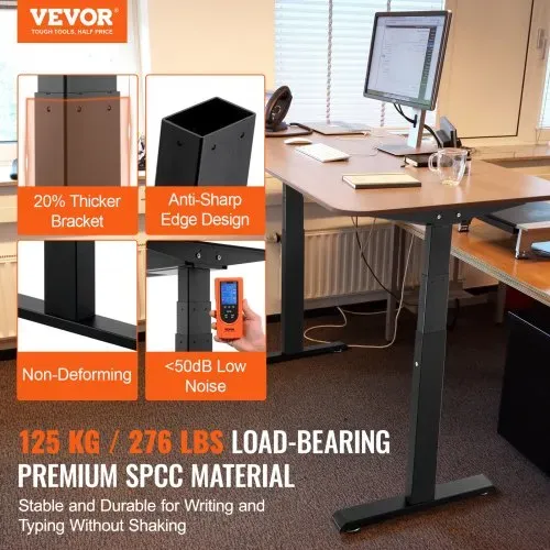 VEVOR Schreibtisch Gestell mit Doppelmotor, einstellbare Höhe 65-129 cm und Länge 110-178 cm, elektrisches Tischgestell, ergonomische Arbeitsstationsbasis, 3 Positionen (nur schwarzer Rahmen) VEVOR Schreibtisch Gestell mit Doppelmotor, einstellbare Höhe 65-129 cm und Länge 110-178 cm, elektrisches Tischgestell, ergonomische Arbeitsstationsbasis, 3 Positionen (nur schwarzer Rahmen)