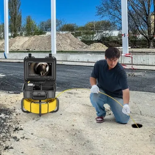 VEVOR Kanalkamera, 50 m, selbstnivellierende Rohrinspektionskamera mit 9 Zoll 1080P HD-Bildschirm, 36-fachem Zoom, IP68 wasserdichte Rohrkamera mit Lichtern-12 LED, 32 GB Karte Endoskop für Kanalrohre – Bild 7