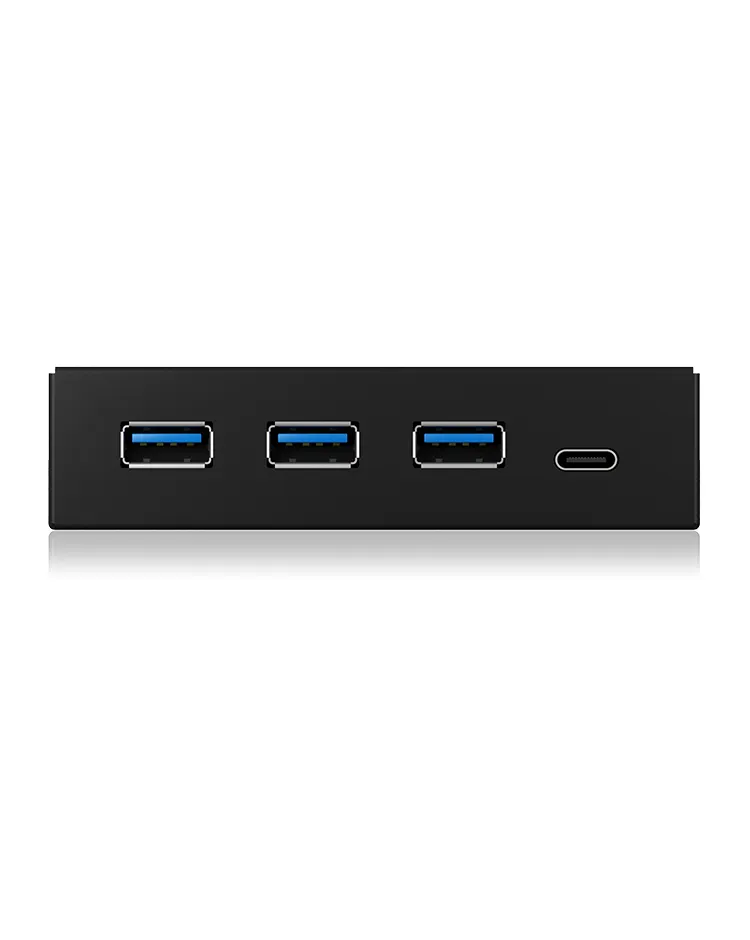 ICY BOX IB-HUB1418-i3, 4 Port USB 3.2 Gen 1 Frontpanel für 3,5" Einbauschacht, 3x USB Type A und 1x USB Type-C® Anschluss – Bild 4