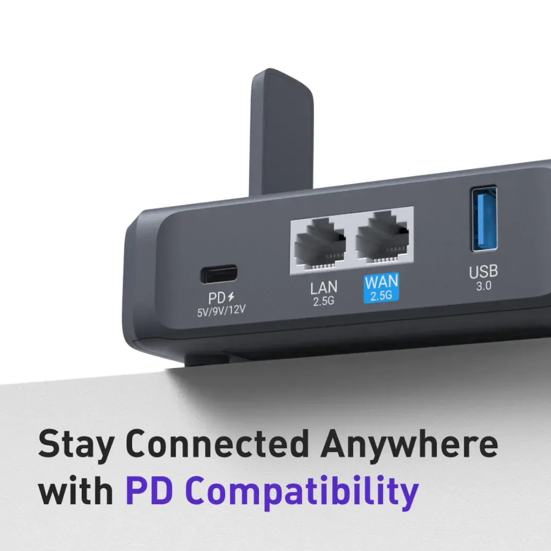 GL.iNet Wireless Travel Router WIFI7 • BE3600 • 2.5GbE LAN/WAN • Pocket-sized Router for Home and Travel / WiFi Client "OpenWRT" Slate 7 – Bild 7