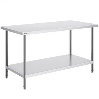 VEVOR Zubereitungstisch aus Edelstahl, Robuster Arbeitstisch aus Metall mit 3 einstellbaren Höhenstufen, gewerbliche Arbeitsstation für Küche, Garage, Restaurant, Hinterhof 762 x 1524 x 864 mm VEVOR Zubereitungstisch aus Edelstahl, Robuster Arbeitstisch aus Metall mit 3 einstellbaren Höhenstufen, gewerbliche Arbeitsstation für Küche, Garage, Restaurant, Hinterhof 762 x 1524 x 864 mm