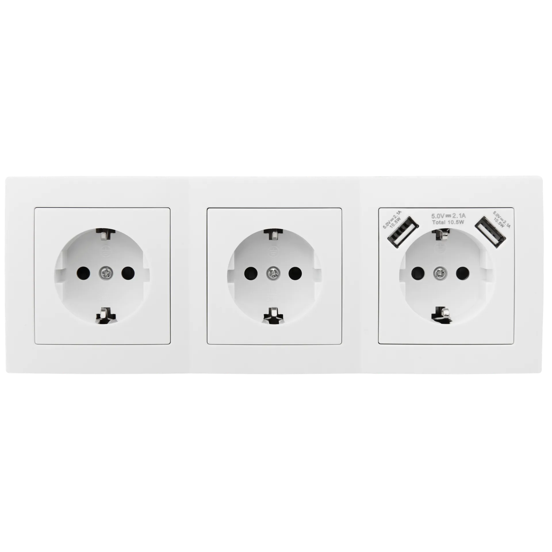 Steckdosenblock McPower ''Flair'' Aufbau, weiß, 3-fach Schutzkontakt + USB – Bild 2