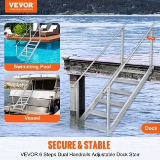 VEVOR 6-stufige Badeleiter mit zwei Handläufen Bootsleiter 800x1850x2092mm Poolleiter aus Aluminiumlegierung Treppenleiter 250kg Tragfähigkeit 10cm Pedale Ideal für Häfen Boot Schwimmbäder VEVOR 6-stufige Badeleiter mit zwei Handläufen Bootsleiter 800x1850x2092mm Poolleiter aus Aluminiumlegierung Treppenleiter 250kg Tragfähigkeit 10cm Pedale Ideal für Häfen Boot Schwimmbäder