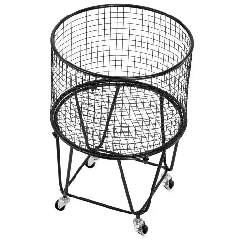 VEVOR Wäschewagen runder Wäschesammler mit 360°-Drehrädern 40 L mit 27 kg Tragkraft, Einkaufswagen aus Karbonstahl für Wäsche Einkaufen Camping Lebensmittel Gepäck, Wäschesortierer Wäschekorb – Bild 10