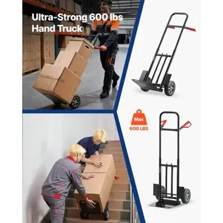 VEVOR Sackkarre, 272 kg Tragkraft, Transportkarre 480x460x1200mm, tragbarer Rollwagen mit Zurrgurt, Transportroller, Stapelkarre, Transportwagen für Hause, Büro, Lager, Supermarkt VEVOR Sackkarre, 272 kg Tragkraft, Transportkarre 480x460x1200mm, tragbarer Rollwagen mit Zurrgurt, Transportroller, Stapelkarre, Transportwagen für Hause, Büro, Lager, Supermarkt