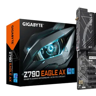 GIGABYTE Z790 EAGLE AX Motherboard – Unterstützt Intel Core 14. Generation CPUs, 12+1+1 Phasen Digital VRM, bis zu 7600MHz DDR5 (OC), 3xPCIe 4.0 M.2, Wi-Fi 6E, 2.5GbE LAN, USB 3.2 Gen 2 GIGABYTE Z790 EAGLE AX Motherboard – Unterstützt Intel Core 14. Generation CPUs, 12+1+1 Phasen Digital VRM, bis zu 7600MHz DDR5 (OC), 3xPCIe 4.0 M.2, Wi-Fi 6E, 2.5GbE LAN, USB 3.2 Gen 2