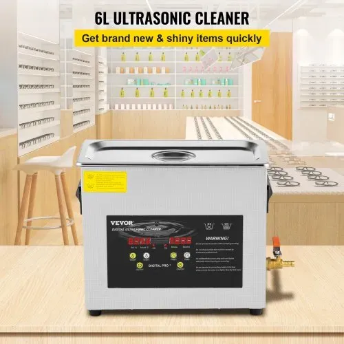 VEVOR 6L Verbesserter Ultraschallreiniger (200 W Heizung, 180 W Ultraschall) Professioneller digitaler Labor-Ultraschall-Teilereiniger mit Heizungstimer für die Reinigung von Schmuck, Brillen VEVOR 6L Verbesserter Ultraschallreiniger (200 W Heizung, 180 W Ultraschall) Professioneller digitaler Labor-Ultraschall-Teilereiniger mit Heizungstimer für die Reinigung von Schmuck, Brillen