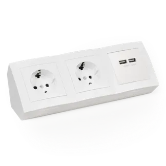 Steckdosenblock McPower “Flair“ Aufbau, weiß, 2-fach Schutzkontakt + 2x USB Steckdosenblock McPower “Flair“ Aufbau, weiß, 2-fach Schutzkontakt + 2x USB
