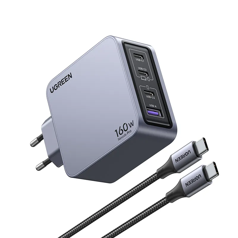 Ugreen Nexode Pro 160W GaN Charger with USB-C Cable Universal Schwarz, Grau AC Schnellladung Drinnen Ugreen Nexode Pro 160W GaN Charger with USB-C Cable Universal Schwarz, Grau AC Schnellladung Drinnen