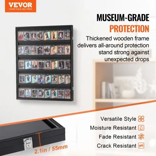 VEVOR Vitrine für Sportkarten in 35 verschiedenen Ausführungen, 617 x 775 x 55 mm, Schaukasten mit 98 % UV-Schutz, PC-Glas, abschließbarer Wandschrank für Fußball, Basketball, Hockey Sammelkarten VEVOR Vitrine für Sportkarten in 35 verschiedenen Ausführungen, 617 x 775 x 55 mm, Schaukasten mit 98 % UV-Schutz, PC-Glas, abschließbarer Wandschrank für Fußball, Basketball, Hockey Sammelkarten