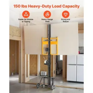 VEVOR Trockenbaulift, Plattenheber mit 68 kg für Decken- & Wandmontage, Ein-Personen-Trockenbau, 1219 x 4878 mm Max. Platten-Vertikalheber mit Rädern, einfacher Transport (Gelb) VEVOR Trockenbaulift, Plattenheber mit 68 kg für Decken- & Wandmontage, Ein-Personen-Trockenbau, 1219 x 4878 mm Max. Platten-Vertikalheber mit Rädern, einfacher Transport (Gelb)