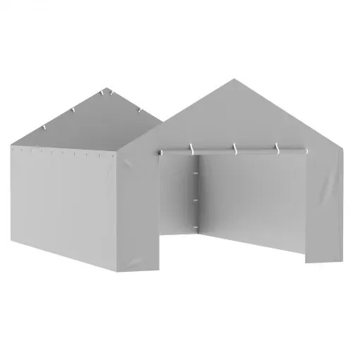 VEVOR Carport-Garagenzelt Seitenwand 606 x 398 x 308 cm, Garagenzelt-Unterstandplane, strapazierfähig, wasserdicht und UV-geschützt, grau (Oberteil und Rahmen nicht im Lieferumfang enthalten) – Bild 9