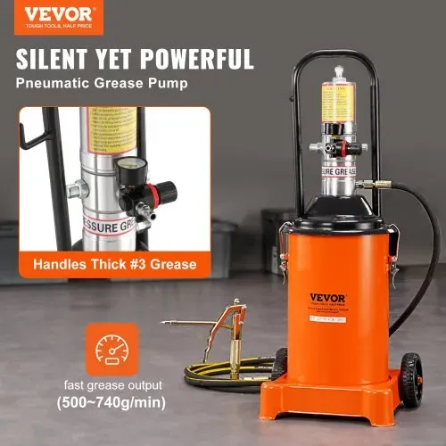 VEVOR Fettpumpe 12L Luftbetriebene Fettpumpe 0,6–0,8 MPa Aluminiumdruckguss-Pumpe -20-100℃ Betriebstemperatur, Pneumatische Fettpumpe NPT-Anschluss Schmierfettpumpe Geeignet für 0-3# Fett VEVOR Fettpumpe 12L Luftbetriebene Fettpumpe 0,6–0,8 MPa Aluminiumdruckguss-Pumpe -20-100℃ Betriebstemperatur, Pneumatische Fettpumpe NPT-Anschluss Schmierfettpumpe Geeignet für 0-3# Fett