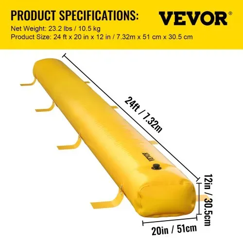 VEVOR Hochwassersperre Hydrobarriere 732 cm Länge x 30 cm Höhe zur Wasserumleitung – Bild 6