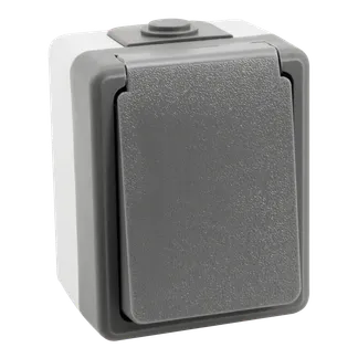 Feuchtraum Steckdose McPower “Secure“, 250V~/16A, IP44, AP, grau Feuchtraum Steckdose McPower “Secure“, 250V~/16A, IP44, AP, grau