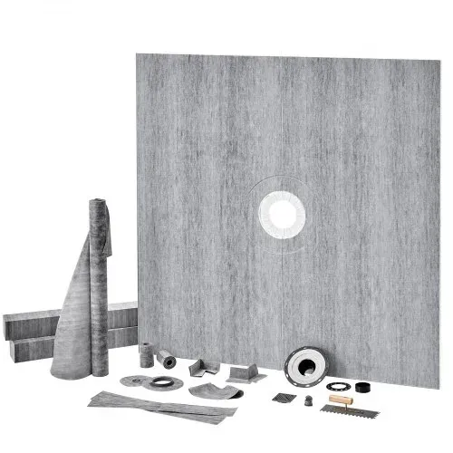 VEVOR Duschschwellen-Set, 1828 x 1828 mm Duschwannen-Set mit 50,8 mm PVC-Mittelflansch, 101,6 mm Edelstahlrost, wasserdichte Duschschwelle & Membran & Streifen, Duschabdichtung passend für Badezimmer – Bild 9