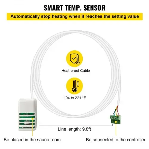 VEVOR 400V Sauna-Heizungssteuerung Saunaofen Digital Controller, Saunaofen Digital Controller Anzeige mit externer steuerung 25 x 22 x 7,6 cm Externe Digital Controller für Hotels und Fitnessstudios – Bild 4