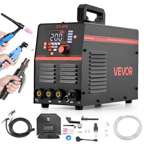 VEVOR Schweißgerät 3-in-1 Kombi, Schneiden/WIG/MMA, 50-A-Plasmaschneider & 200-A-WIG-Elektrodenschweißgerät, LED-Digitalanzeige mit 2T/4T/PA/PT-Funktion für Heimwerkerarbeiten & Werkstätten VEVOR Schweißgerät 3-in-1 Kombi, Schneiden/WIG/MMA, 50-A-Plasmaschneider & 200-A-WIG-Elektrodenschweißgerät, LED-Digitalanzeige mit 2T/4T/PA/PT-Funktion für Heimwerkerarbeiten & Werkstätten