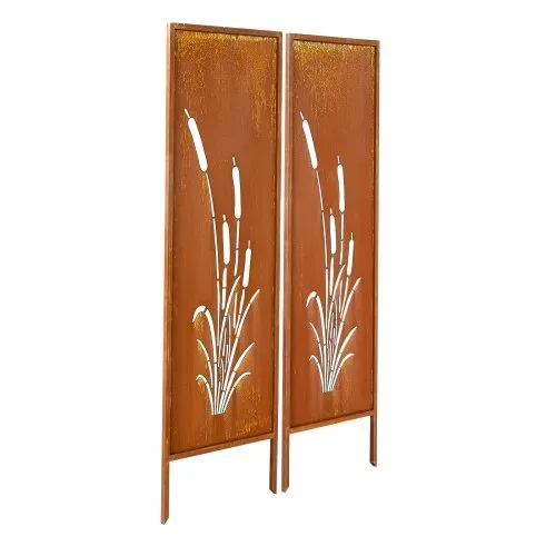 VEVOR Paravent, 50x160 cm 2er-Pack, Raumteiler Metall, Trennwand mit Erdspießen & Kohlenstoffstahlplatte, Sichtschutz, Raumtrenner, Dekorative Sichtschutzwand für Garten, Terrasse, Hof, Balkon – Bild 8