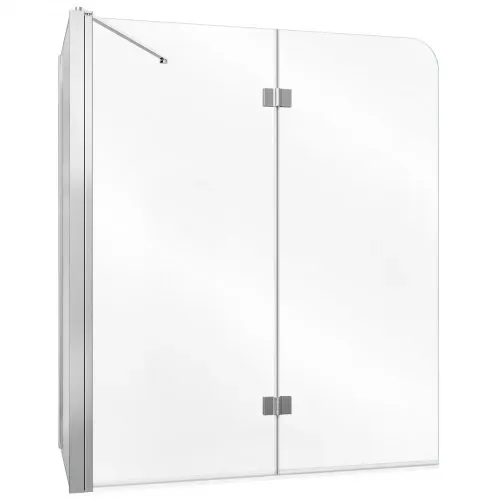 VEVOR Duschwand für Badewanne 70/120x140 cm Teilrahmenlos 6 mm Silber, Badewannenfaltwand Zweiflügelig Klares Sicherheitsglas Nano-Beschichtung 180° Faltbar 1 Festes & 2 Faltbare Paneele Silber – Bild 8