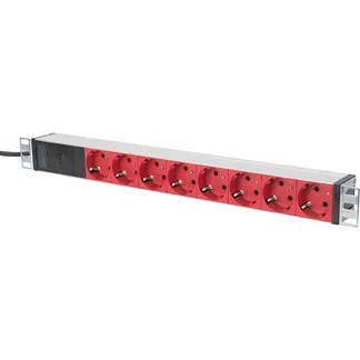 19″ Steckdosenleiste mit Aluminiumprofil, 8-fach, 1HE 19″ Steckdosenleiste mit Aluminiumprofil, 8-fach, 1HE