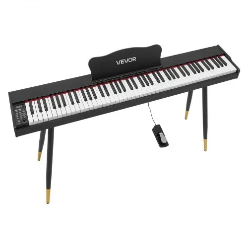 VEVOR Digitalpiano 88 Halbgewichtete Tasten Standardgröße E-Piano Schwarz für Anfänger, 600 Klangfarben, 600 Rhythmen, USB, MIDI, Audioausgang, Kopfhörerbuchse, Sustain-Pedal und HiFi-Lautsprechern – Bild 10