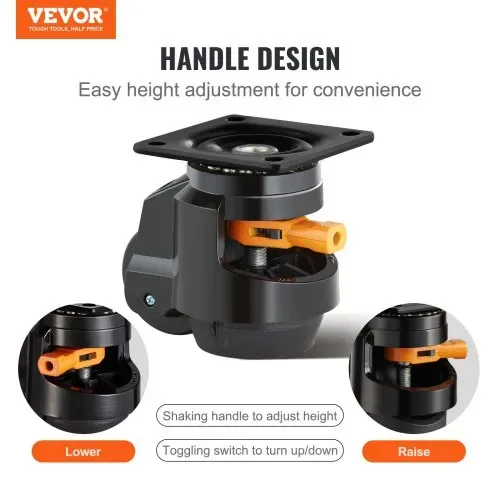 VEVOR Nivellierrollen, verstellbare, auf einer Platte montierte Nylonrolle, 997,9 kg, 4er-Set VEVOR Nivellierrollen, verstellbare, auf einer Platte montierte Nylonrolle, 997,9 kg, 4er-Set