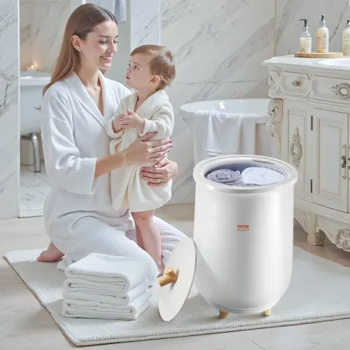VEVOR Handtuchwärmer Eimer Wärmegerät 20 L mit LED-Licht & automatische Abschaltung & Temperatureinstellung, Towel Warmer für Spa Badezimmer Waschküche Grau, zum Erwärmen von Handtüchern – Bild 7