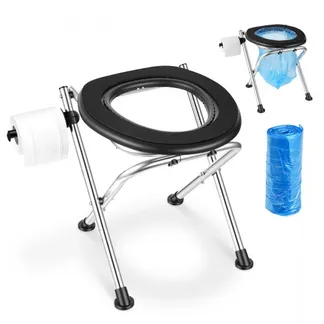 VEVOR Tragbare Campingtoilette 160 kg Belastbar, Faltbare Reisetoilette aus Edelstahl mit Weichem Sitz & Tücherhalter, Geeignet für Lkw-Fahrer Wohnmobilreisen Camping Autoreise Outdoor-Aktivitäten VEVOR Tragbare Campingtoilette 160 kg Belastbar, Faltbare Reisetoilette aus Edelstahl mit Weichem Sitz & Tücherhalter, Geeignet für Lkw-Fahrer Wohnmobilreisen Camping Autoreise Outdoor-Aktivitäten
